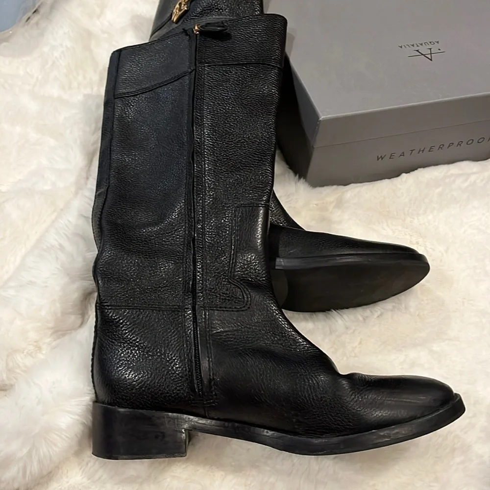 Tory Burch Black Leather Riding Boots, lightly worn